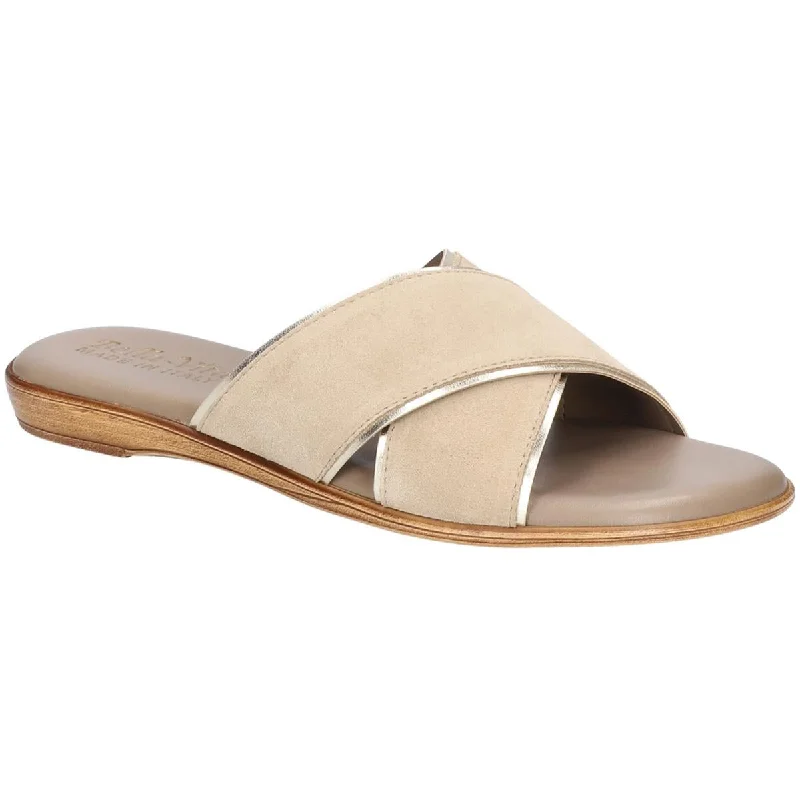 Bella Vita Womens TAB Suede Cushioned Footbed Slide Sandals