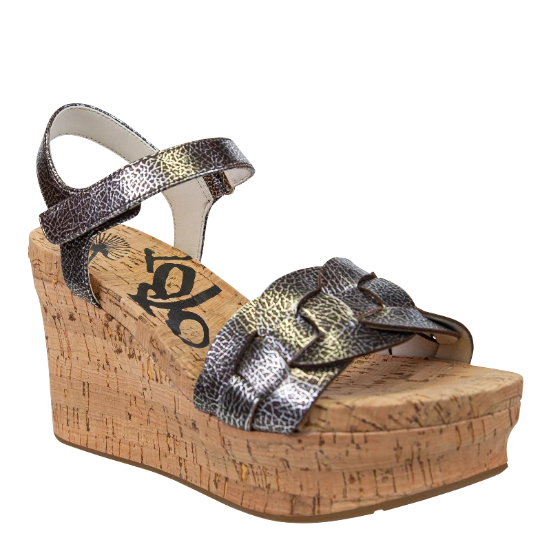 CHARLESTON in SILVER Wedge Sandals