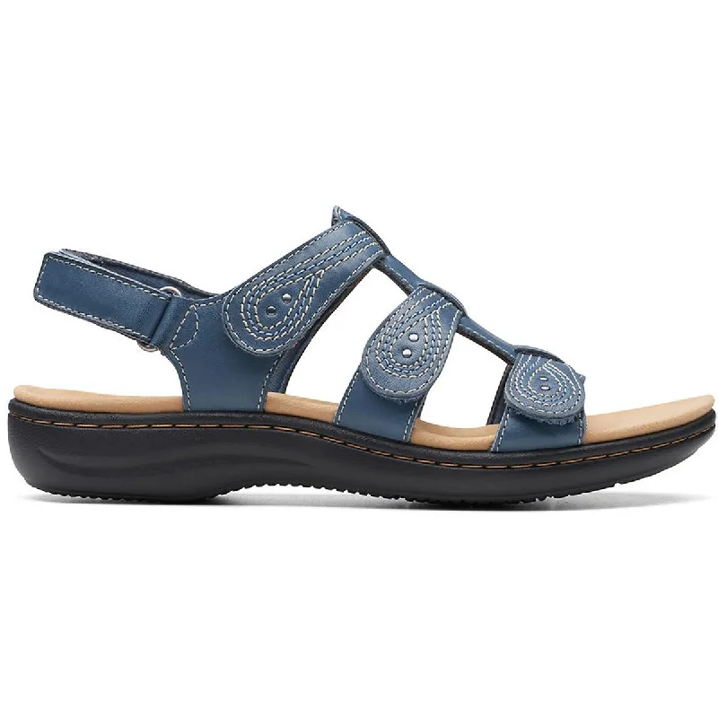 Clarks Womens Laurieann Vine Leather Casual T-Strap Sandals