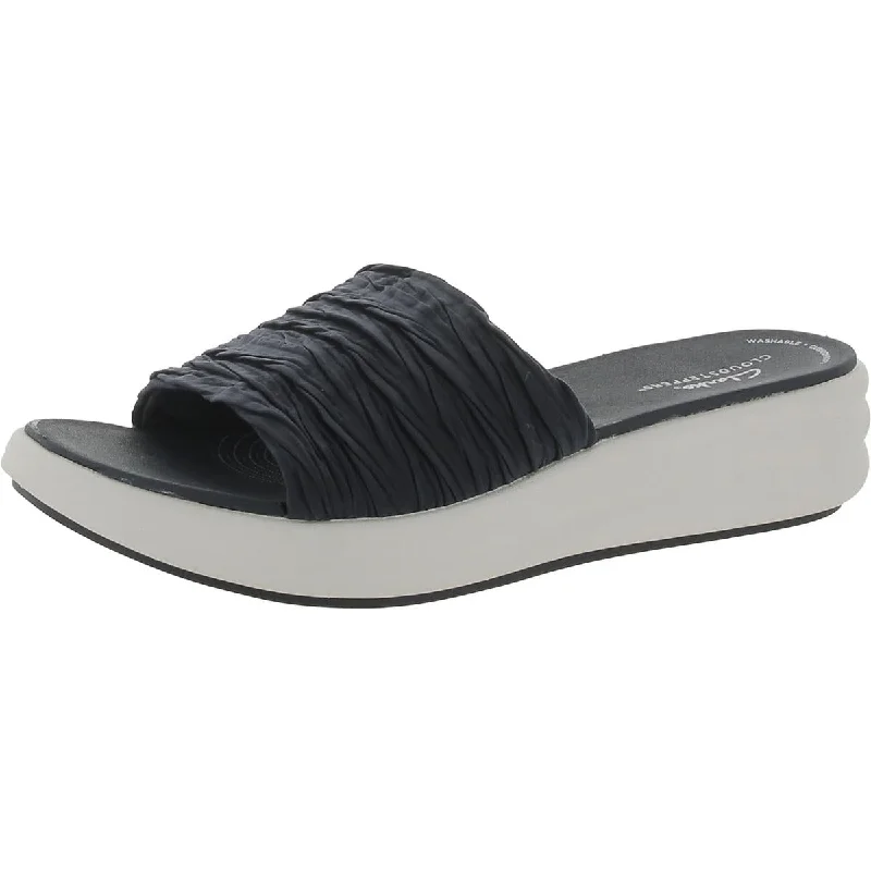 Cloudsteppers by Clarks Womens Textured Round Toe Slide Sandals