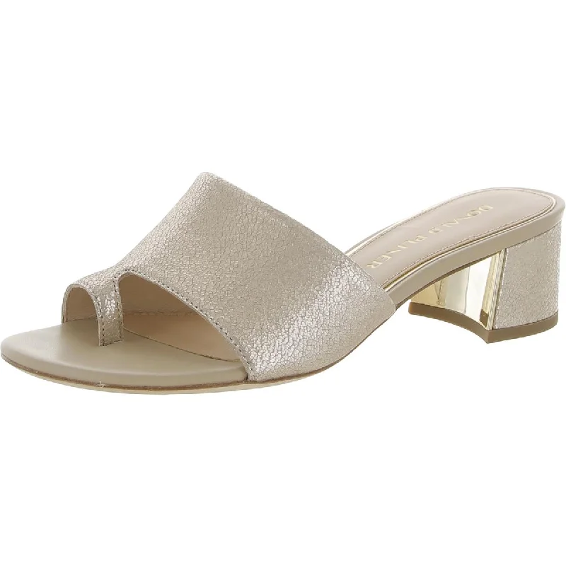 Donald J. Pliner Womens Melros Leather Toe Loop Slide Sandals