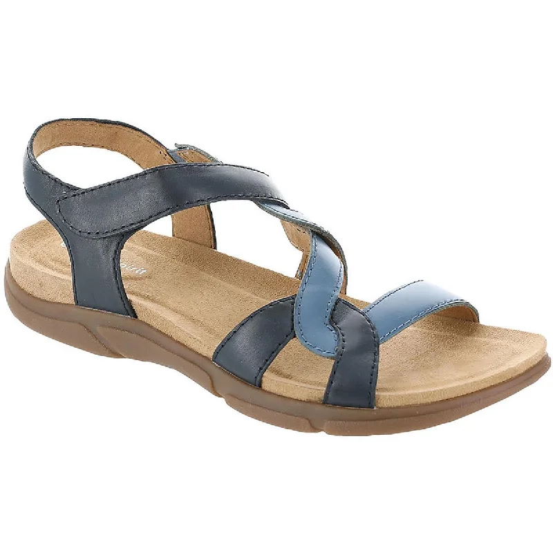 Easy Spirit Womens Minny Criss-Cross Front Leather Slingback Sandals