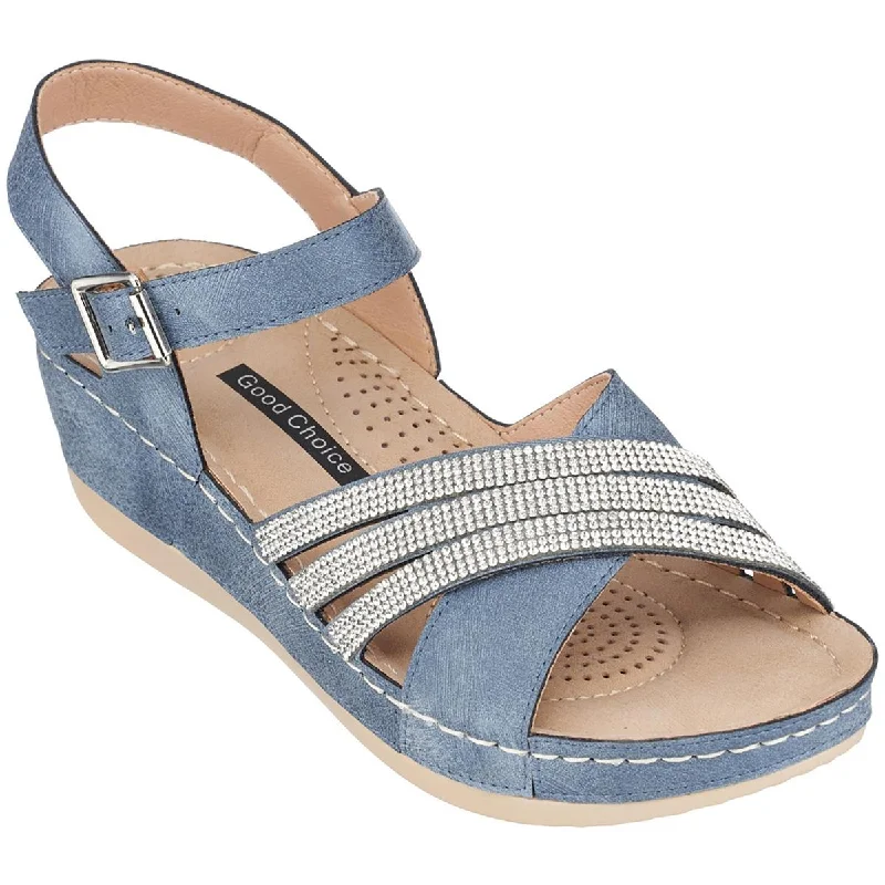 Good Choice Womens Faux Leather Wedge Sandals