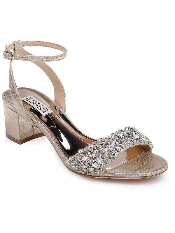 Ivanna Womens Satin Embellished Evening Sandals