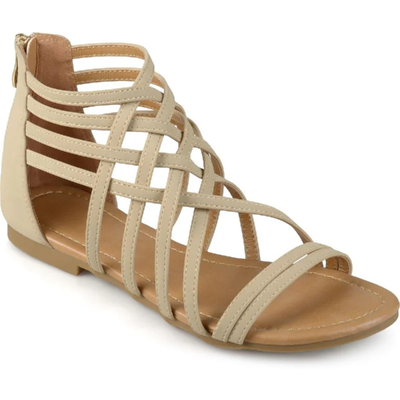 Journee Collection Womens Faux Leather Strappy Sandals