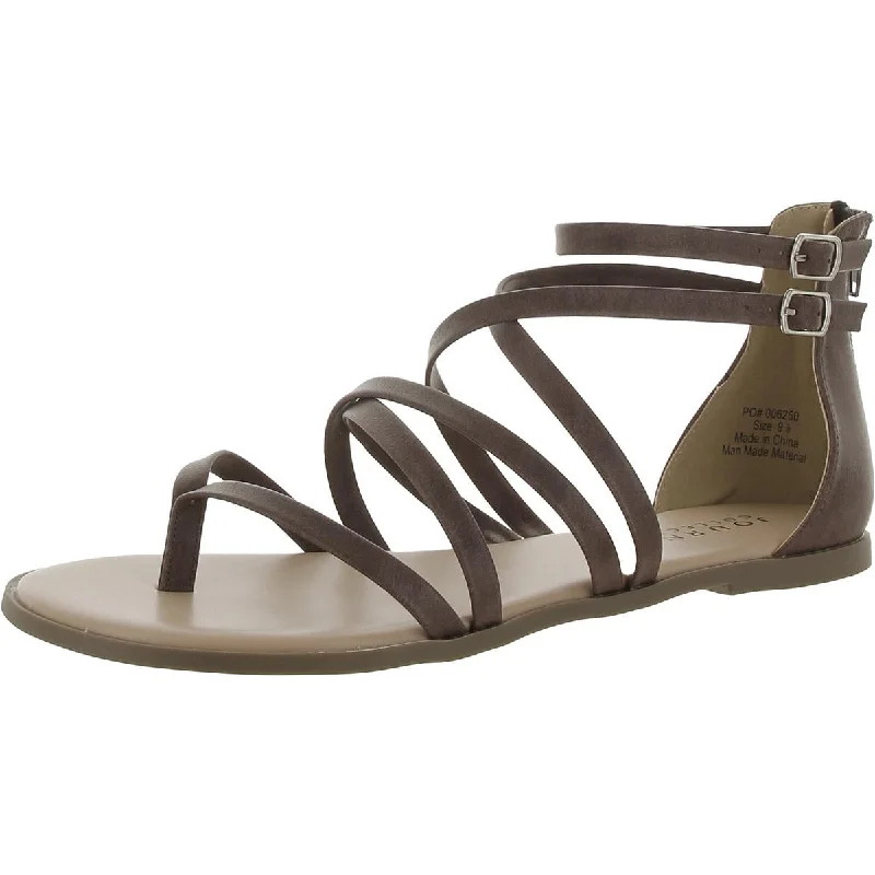 Journee Collection Womens Faux Leather Thong Sandals