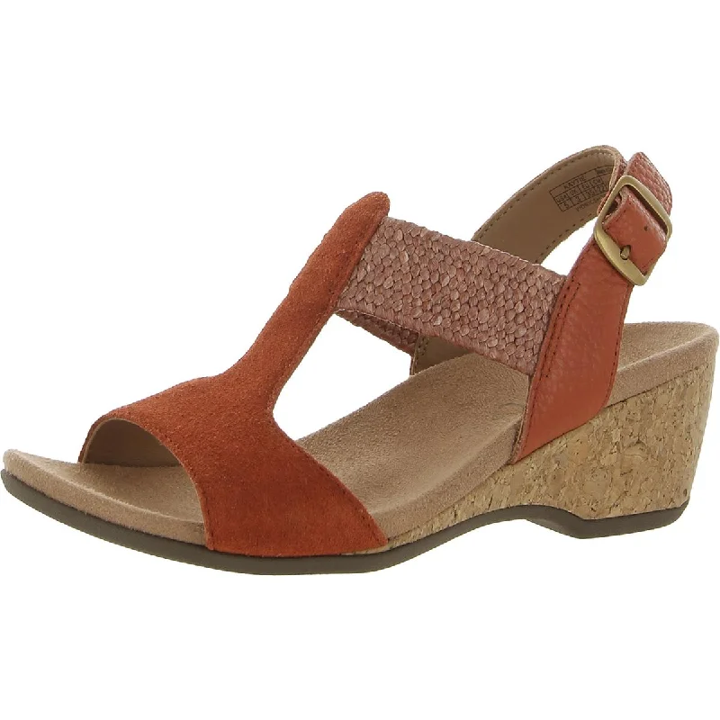 Kaytie Womens Suede Open Toe Wedge Sandals