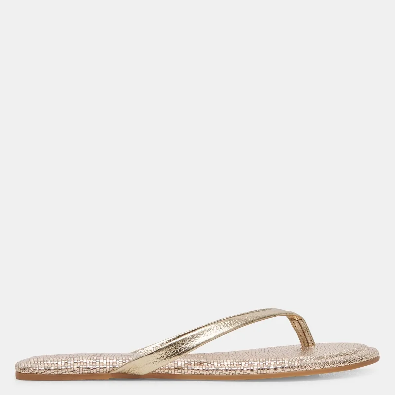 Layney Sandals Light Gold Metallic Leather