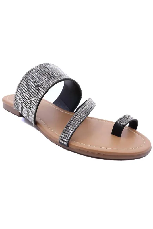 Lexi 12 Sandals Rhinestones In Black