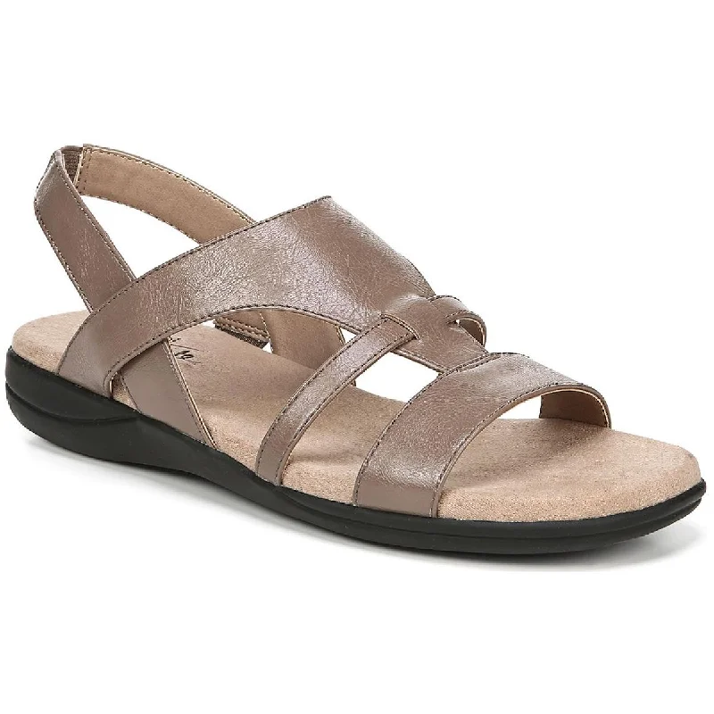 LifeStride Womens Ezriel Slingback Comfy T-Strap Sandals