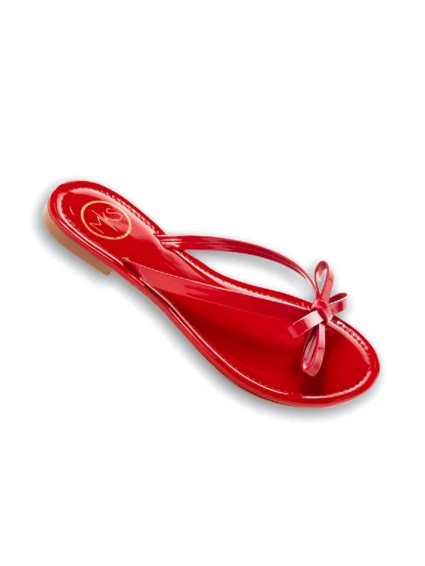 Linda 58 Bow Sandals In Red Patent