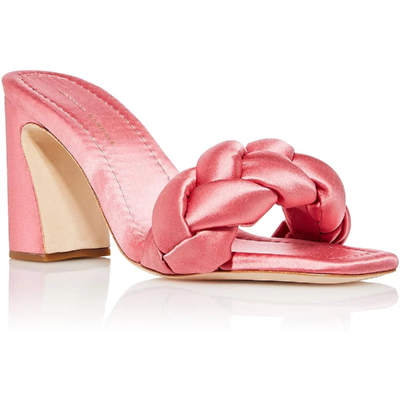 Loeffler Randall Womens Freya Satin Braided Slide Sandals