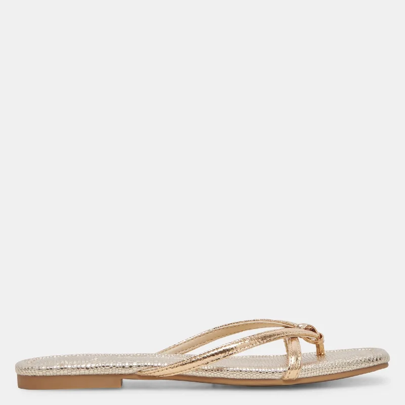 Lucca Sandals Gold Distressed Stella