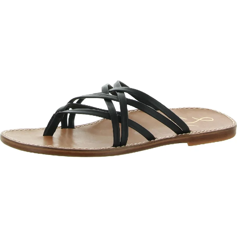 Marinea Womens Leather Slides Thong Sandals