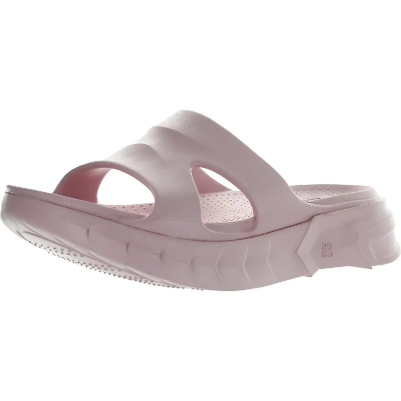 Marshmallow Womens Slip On Open Toe Slide Sandals