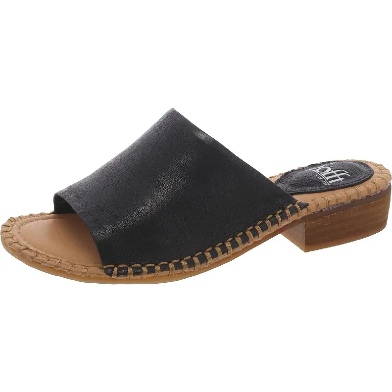 Nalanie Womens Leather Slip On Slide Sandals