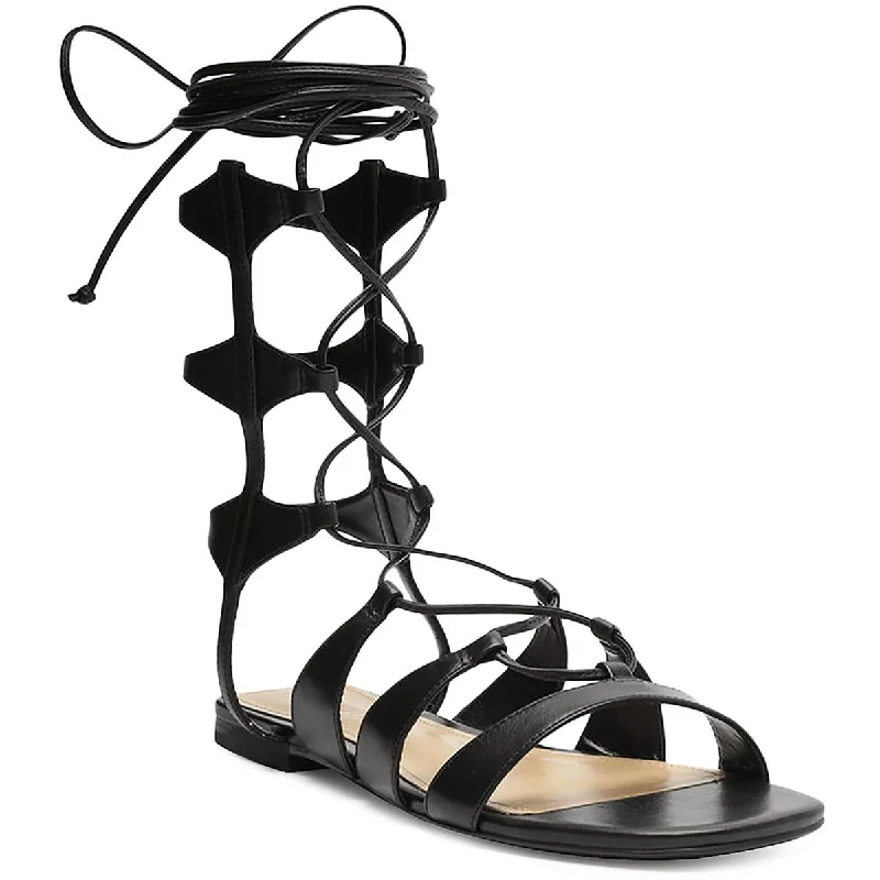 Schutz Womens Cassia Flat Leather Casual Gladiator Sandals