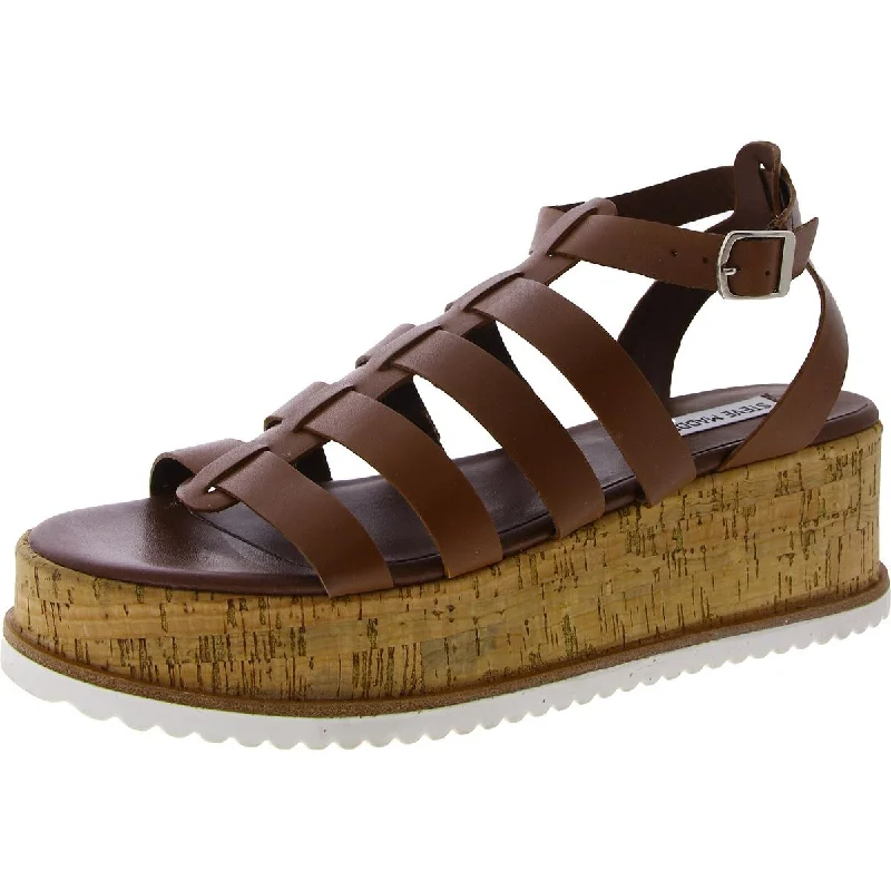 Steve Madden Womens Kaydee Leather Caged Gladiator Sandals