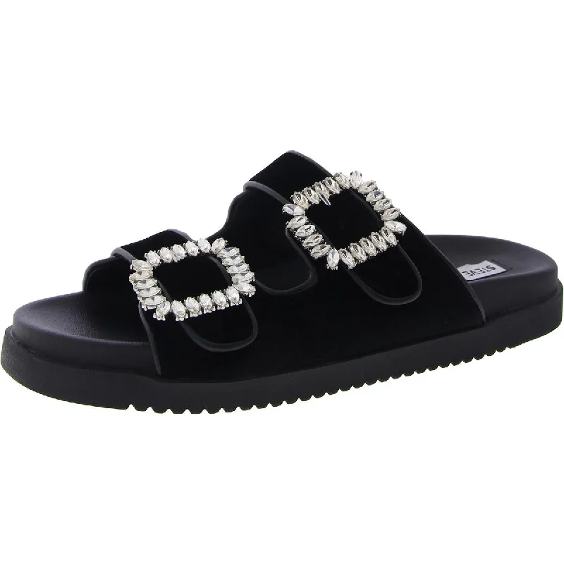 Steve Madden Womens Mystik Velvet Slide Sandals