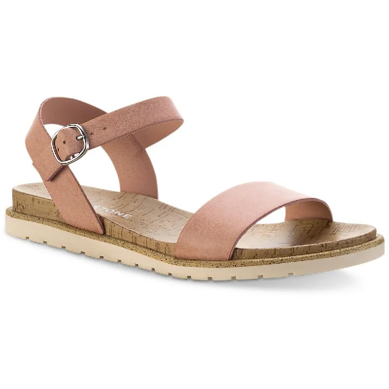 Sun + Stone Womens Mattie Cork Ankle Strap Footbed Sandals