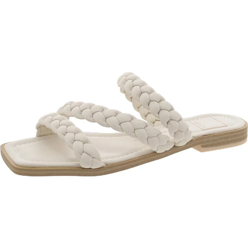 Womens Braided Slip On Slide Sandals