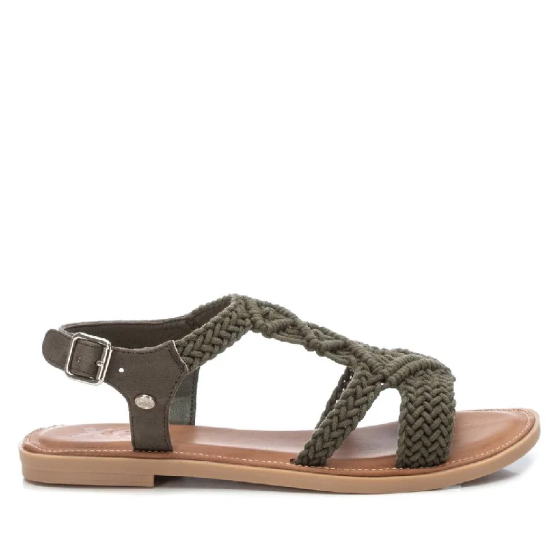 Women's Braided Strap Flat Sandals By XTI