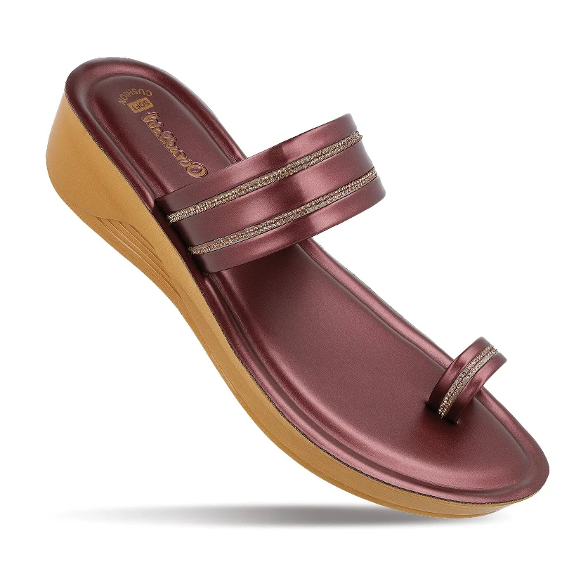 Women's Daily Wear Sandals  - WL7575 Burgundy