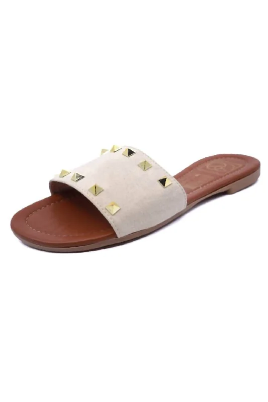 Women's Linda 2 Studded Sandals In Nude/beige