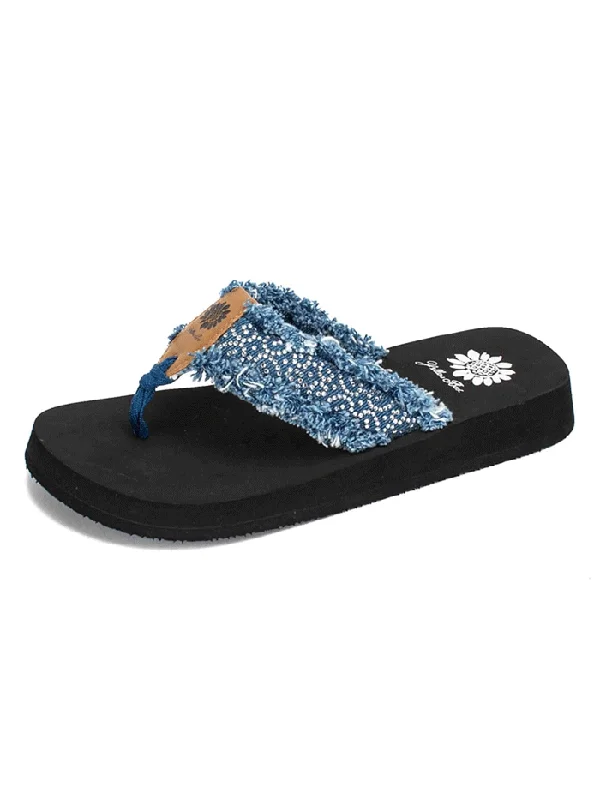 Yellow Box 52352 Womens Foseta Flip Flop Sandals Denim - 1