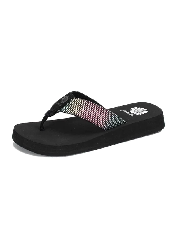 Yellow Box 52564 Womens Foliage Flip Flop Sandals Black Multi - 5