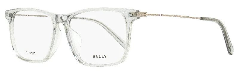 Bally Men's Rectangular Titanium Eyeglasses BY5057D 020 Transparent Gray 56mm