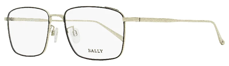 Bally Men's Thin Rectangular Eyeglasses BY5027D 016 Palladium 55mm