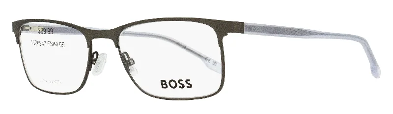 Boss Men's Stainless Steel Eyeglasses B967IT FRE Matte Gray 56mm