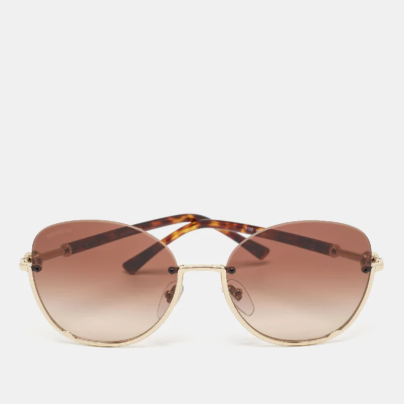 Bvlgari Brown/gold Gradient 6123 Cat Eye Sunglasses