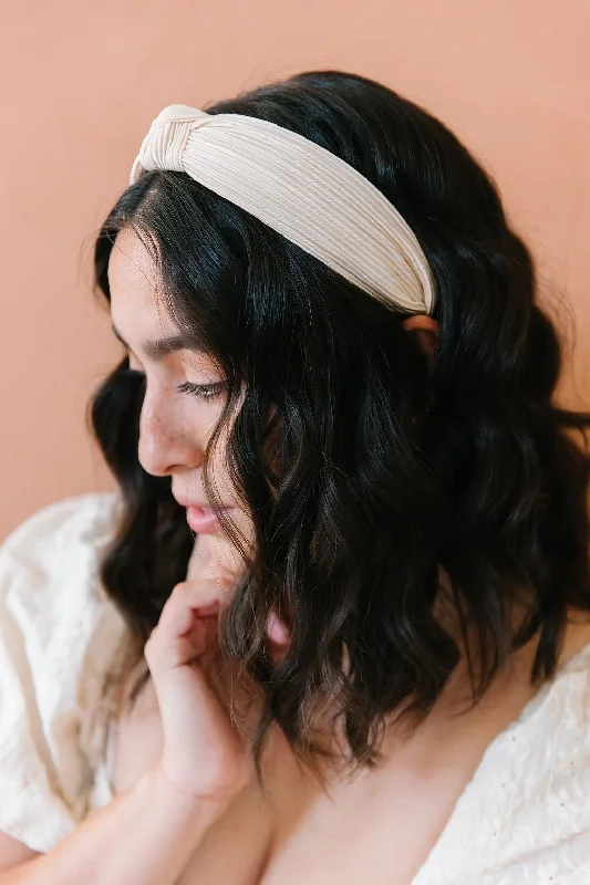 Champagne Pleated Hard Headband