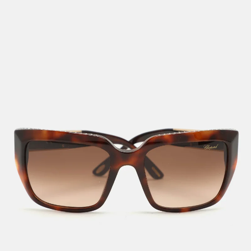 Chopard Brown Acetate Sch190S Crystal Embellished Gradient Sunglasses