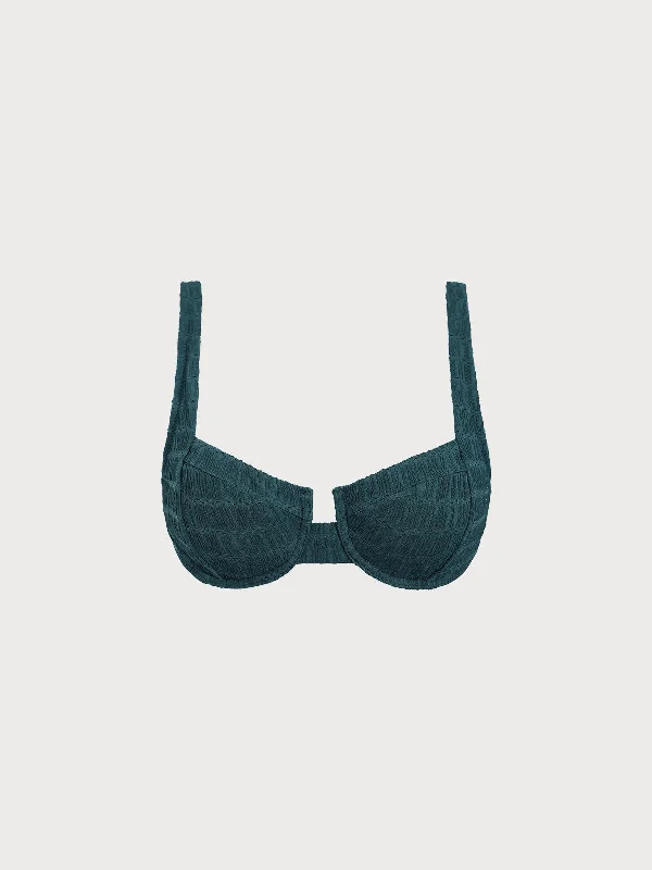 Dark Green Underwire Bikini Top