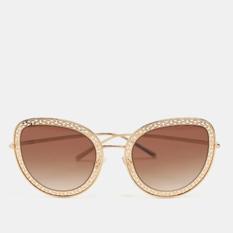 Dolce & Gabbana Gold Tone Metal Dg2226 Devotion Collection Gradient Sunglasses