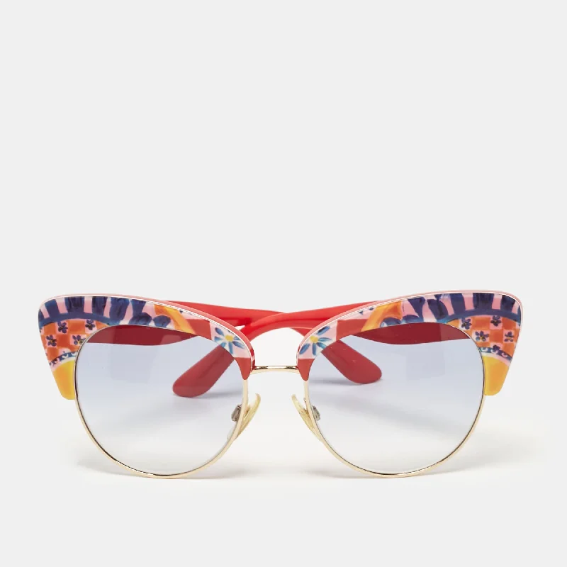 Dolce & Gabbana Red/blue Gradient Dg4277 Sicilian Carretto Cat-Eye Sunglasses