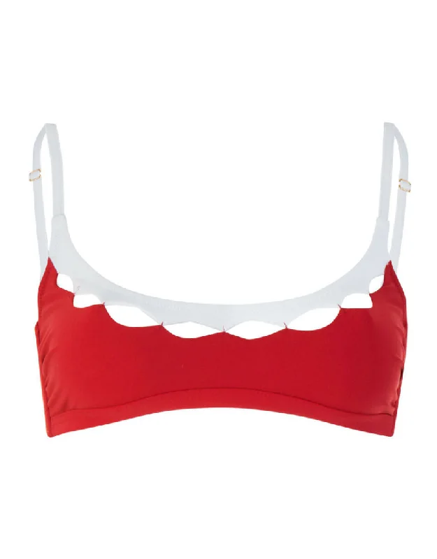 REI DIAMOND TOP IN RED/WHITE MATTE