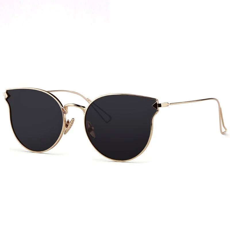 Fashion Sunglasses Women Cat Eye Sunglasses Famous Lady Brand Designer Twin-Beams Sunglasses Coating Mirror Glasses UV400