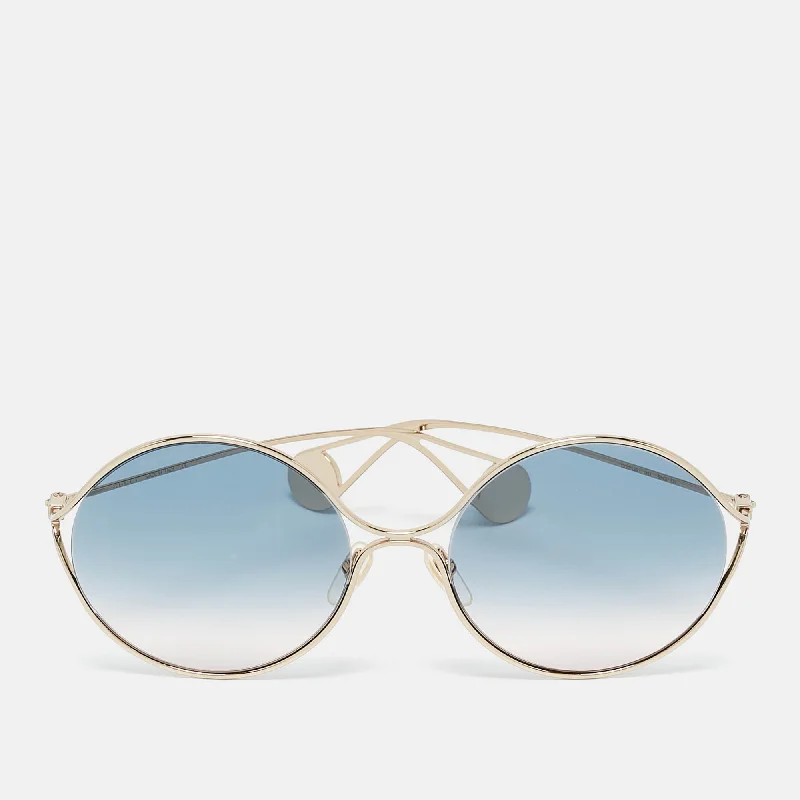 Gucci Blue Gradient Gg0253S Pearl Embellished Round Sunglasses