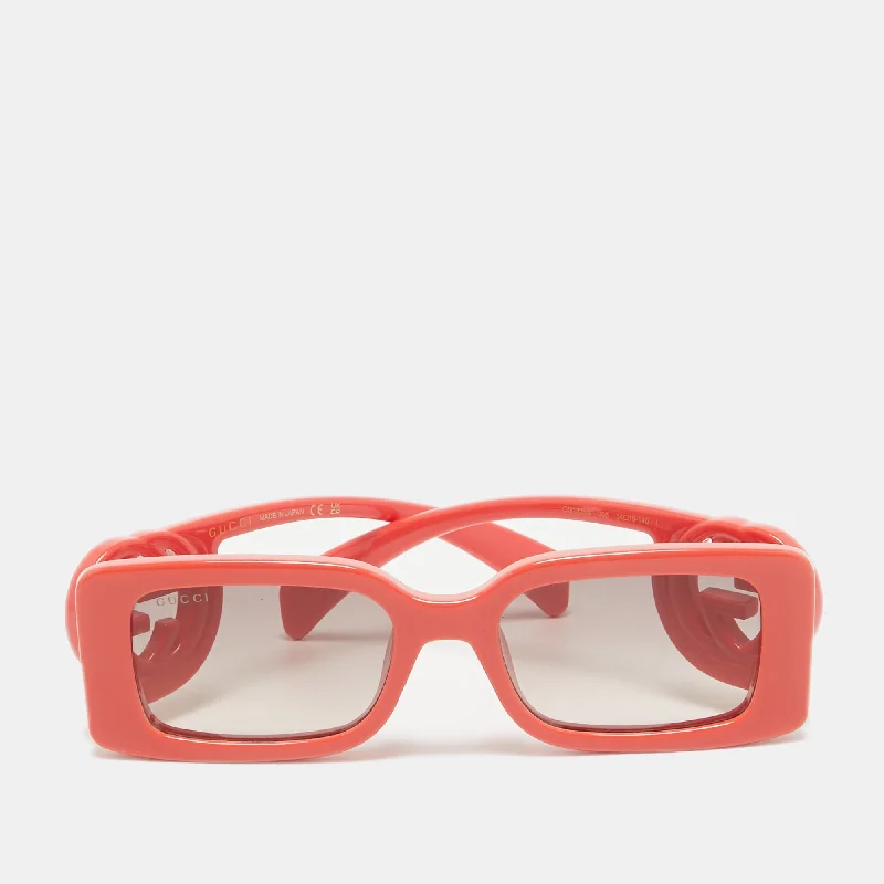 Gucci Coral Orange Gradient Gg1325Sinterlocking G Rectangular Sunglasses