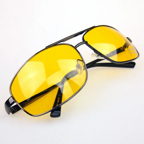 High Quality Night Driving Vision Yellow Lens Sunglasses Driver Safety Sun glasses Goggles type glass Brand New