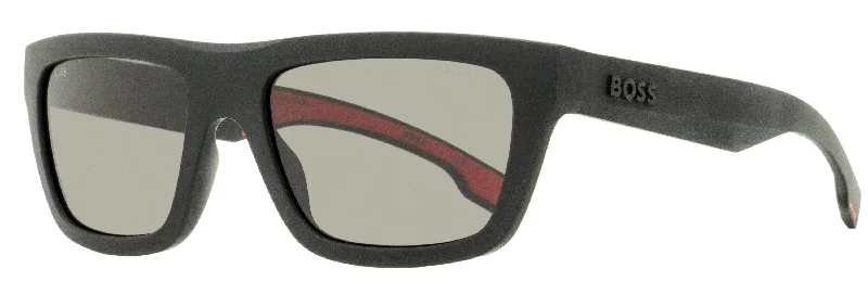 Hugo Boss Men's World Cup Sunglasses B1450S 003M9 Matte Black/Red 57mm