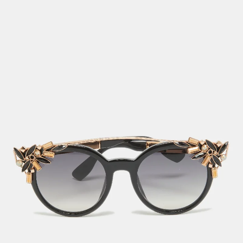 Jimmy Choo Black/rose Gold Gradient Viv/s 06K9C Crystals Cat Eye Sunglasses