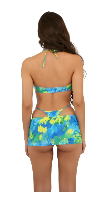 KYRA THONG + SKIRT BOTTOMS - BLUE GREEN