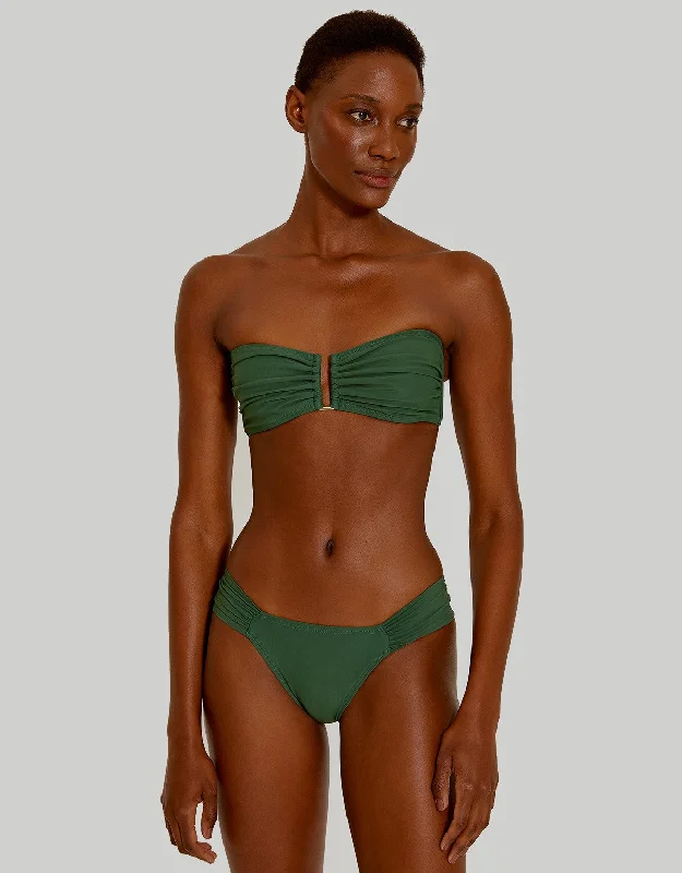 Drop Bandeau Bikini Top in Brunswick Green