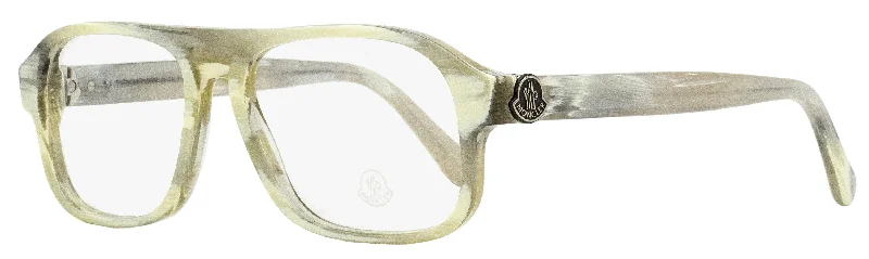 Moncler Men's Rectangular Eyeglasses ML5198 060 Beige Horn 54mm