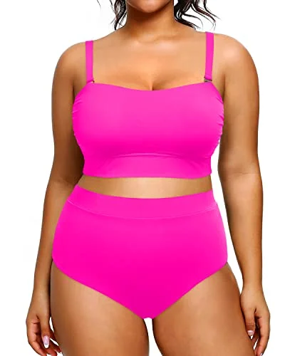 Plus Size Two Piece Swimsuits Straps Closure Bathing Suits for Women